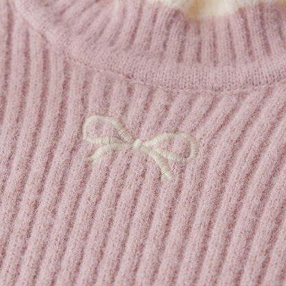 Pink Bow Knit Baby Sweater