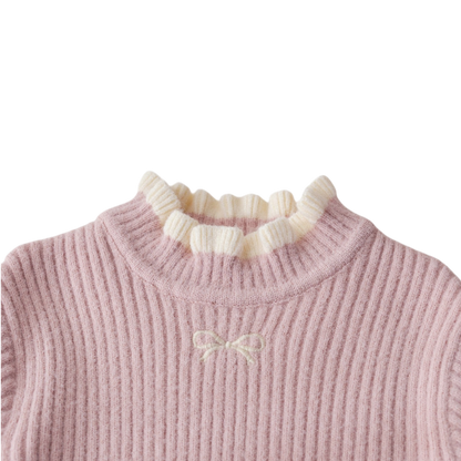 Pink Bow Knit Baby Sweater