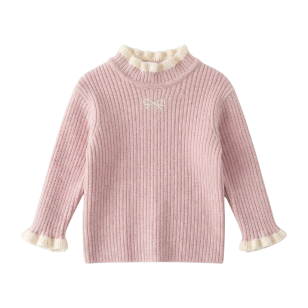 Pink Bow Knit Baby Sweater