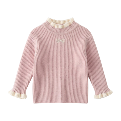 Pink Bow Knit Baby Sweater