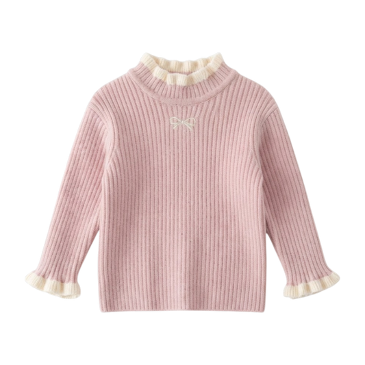 Pink Bow Knit Baby Sweater