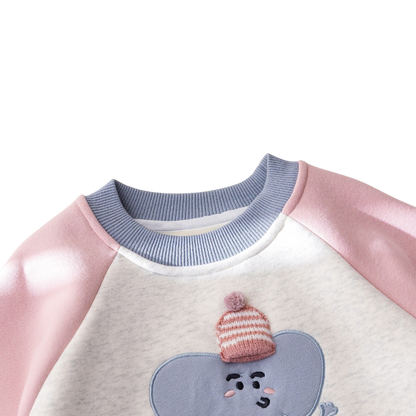 Pink Elephant Patch Baby Sweatshirt