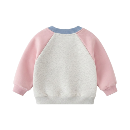 Pink Elephant Patch Baby Sweatshirt