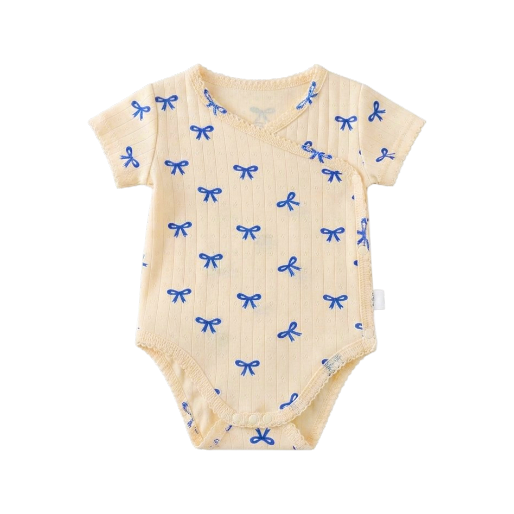 Blue Bow Baby Bodysuit