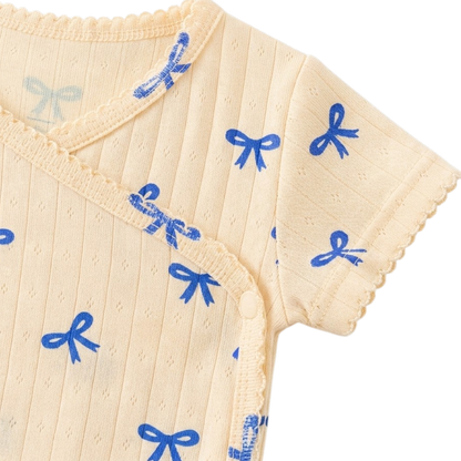 Blue Bow Baby Bodysuit