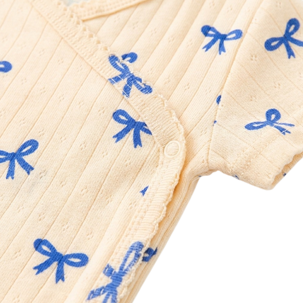 Blue Bow Baby Bodysuit