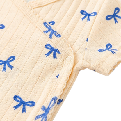 Blue Bow Baby Bodysuit