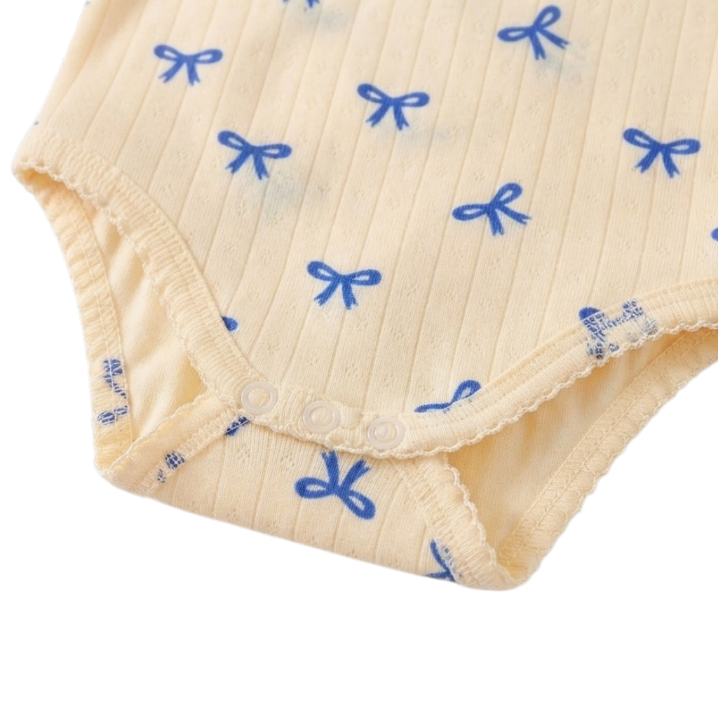 Blue Bow Baby Bodysuit