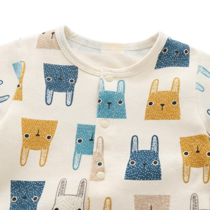 Contrast Bunny Baby Romper