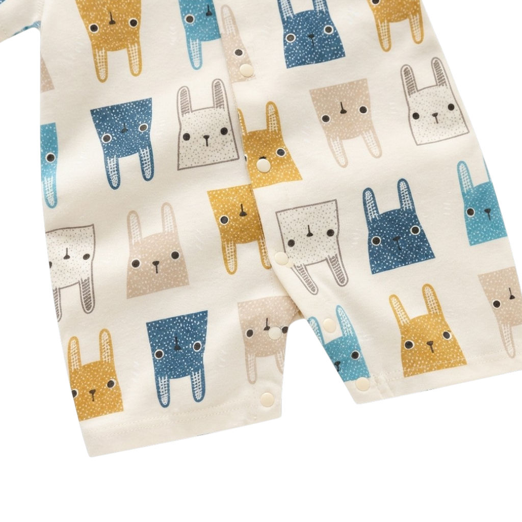 Contrast Bunny Baby Romper