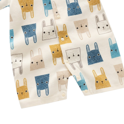 Contrast Bunny Baby Romper