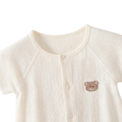 White Little Bear Baby Romper