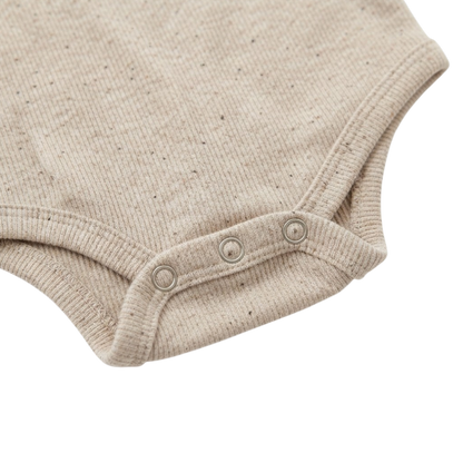 Beige-Cream Cotton Baby Bodysuit Set