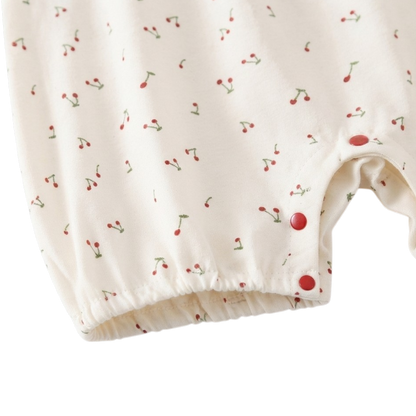 White Cherry Sleeveless Baby Romper