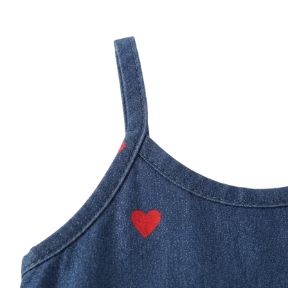 Denim Heart Camisole Baby Outfit Set