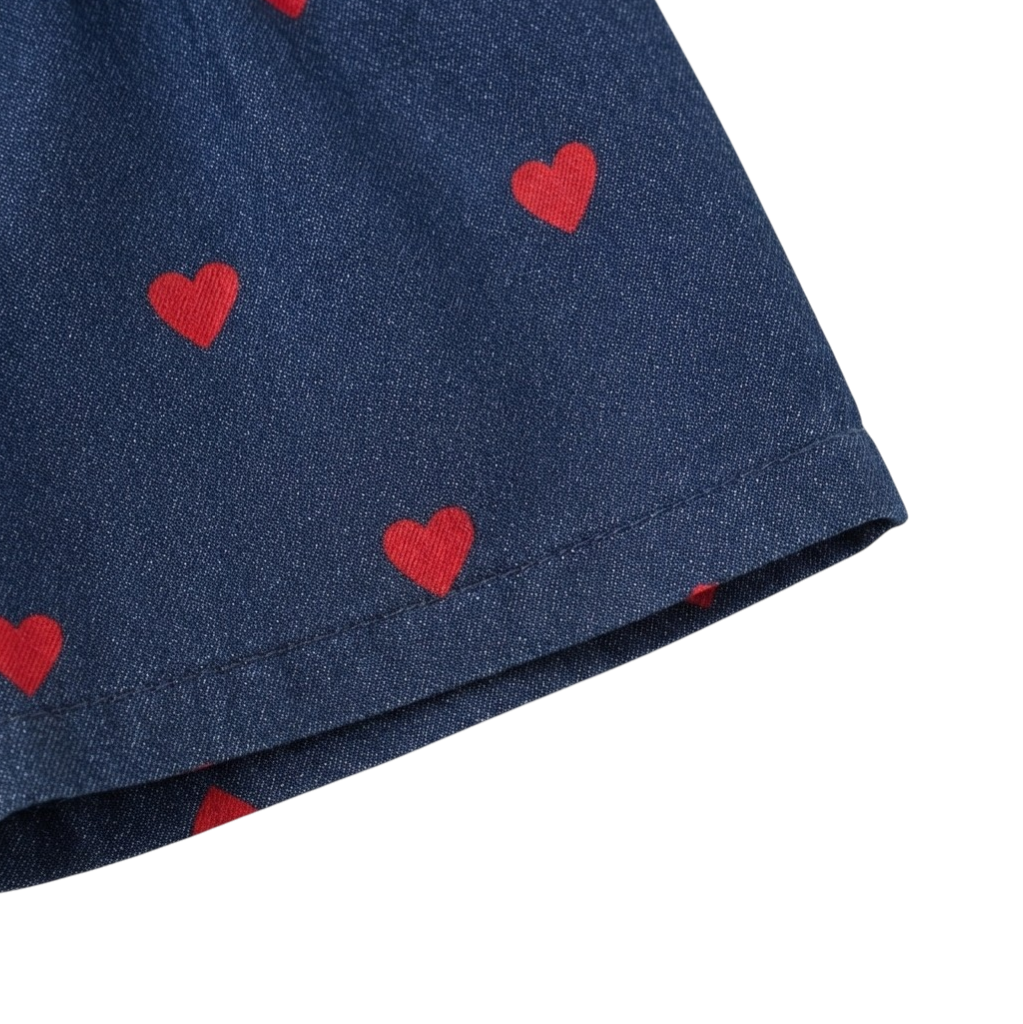 Denim Heart Camisole Baby Outfit Set