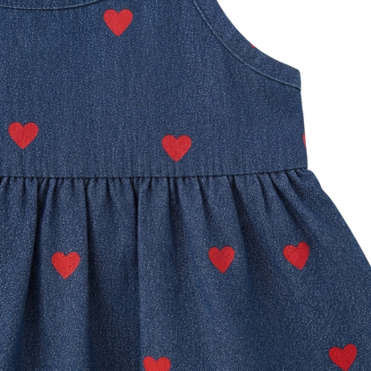 Denim Heart Camisole Baby Outfit Set
