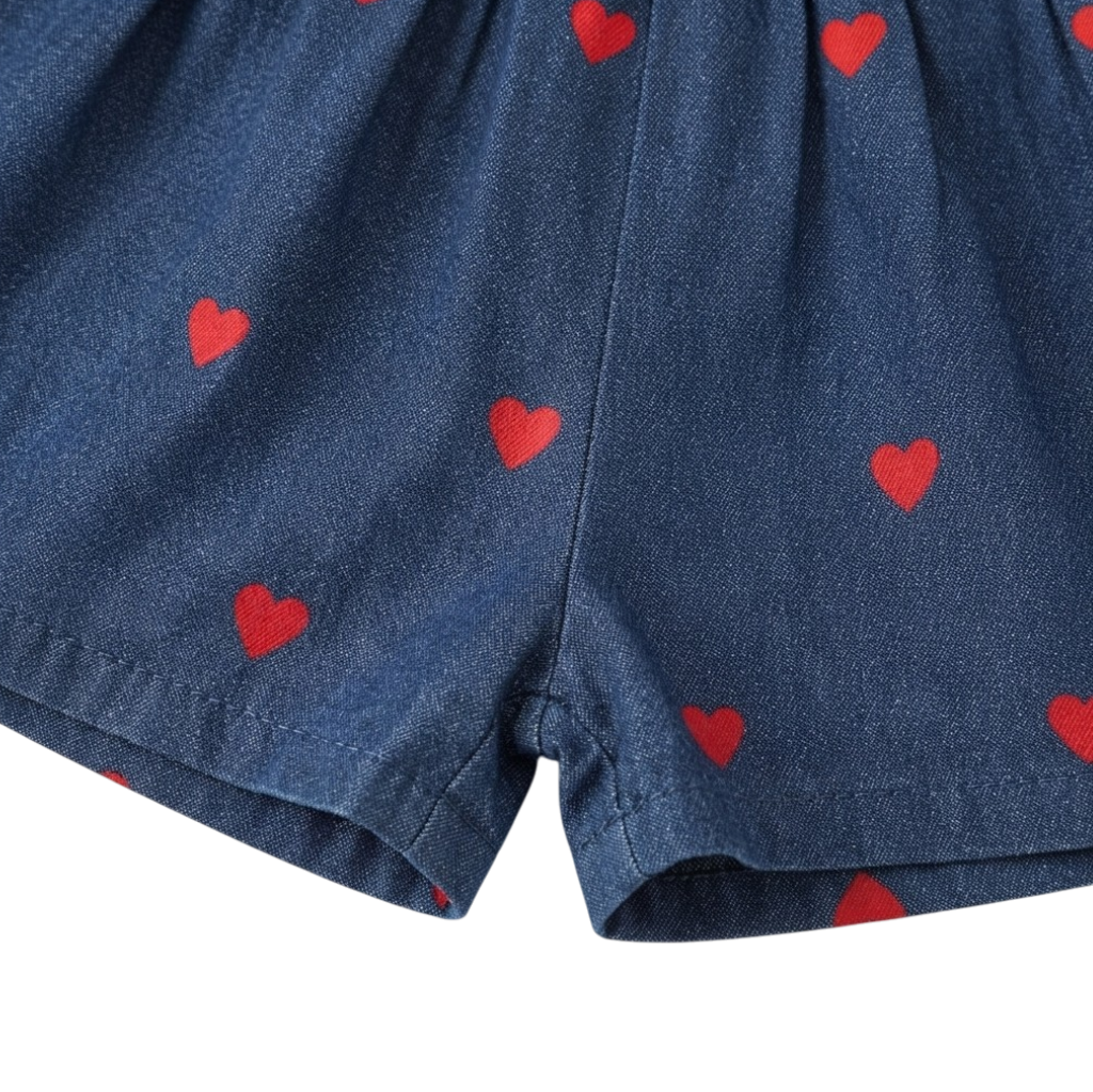 Denim Heart Camisole Baby Outfit Set