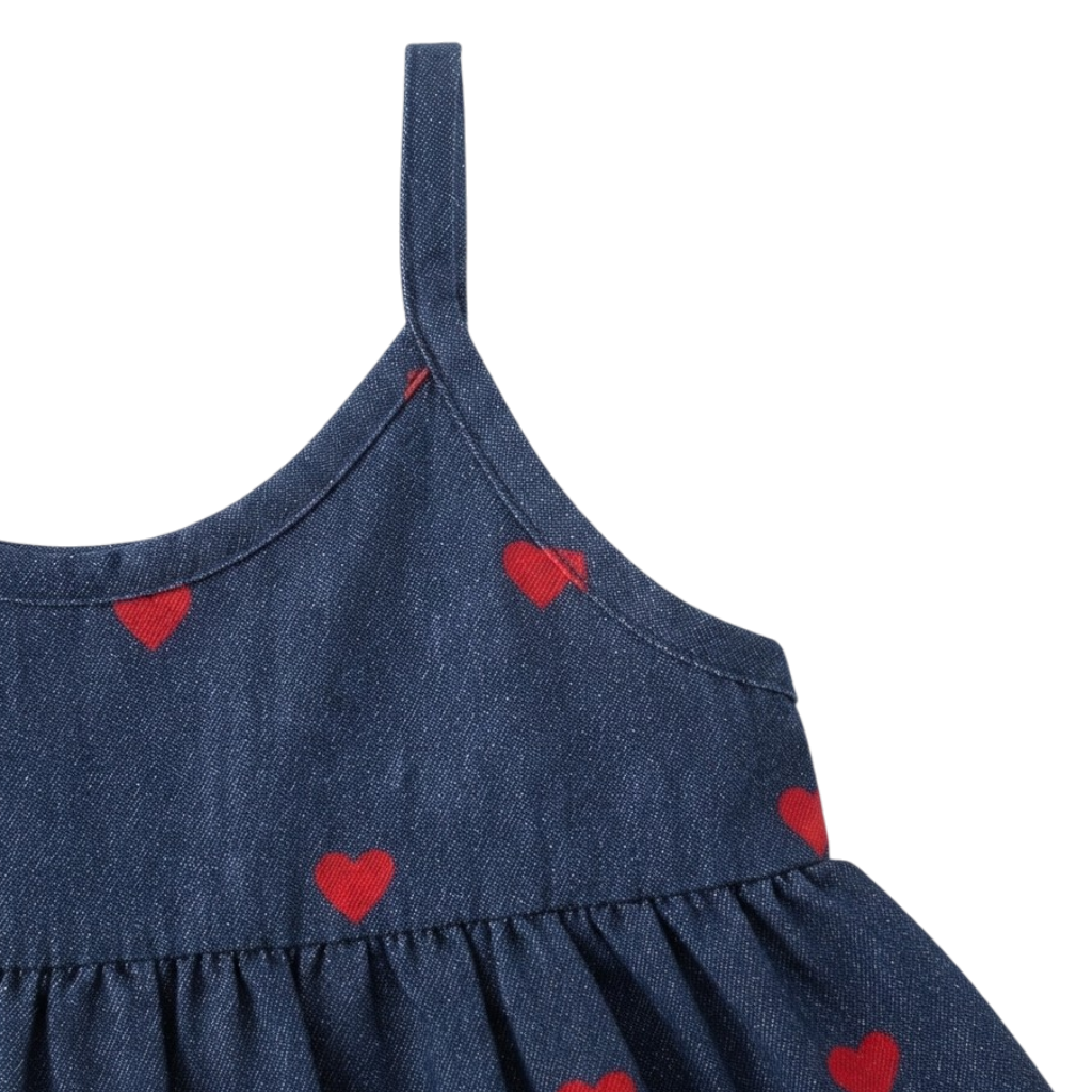 Denim Heart Camisole Baby Outfit Set