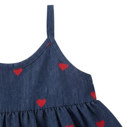 Denim Heart Camisole Baby Outfit Set