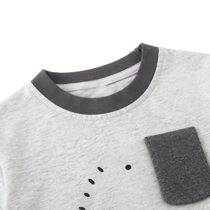 Grey Elephant Top and Stripe Pants Baby Set