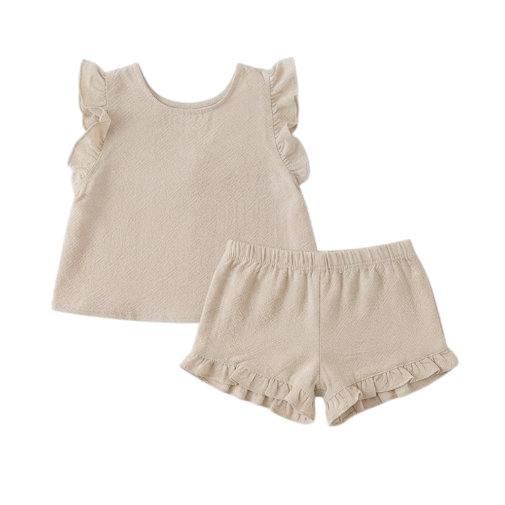 Cream Woodland Floral Bow Baby Outfit Set