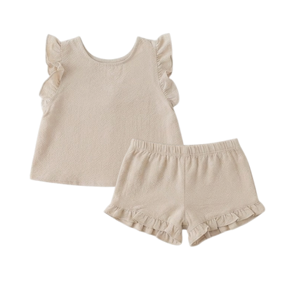 Cream Woodland Floral Bow Baby Outfit Set