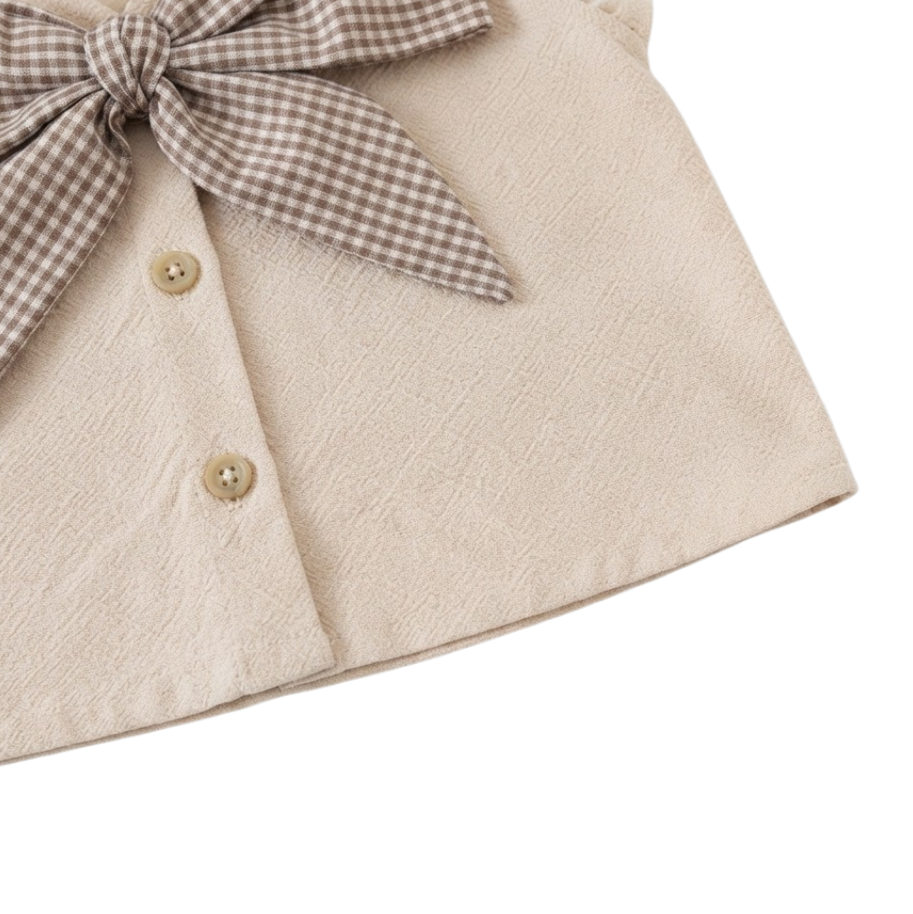 Cream Woodland Floral Bow Baby Outfit Set