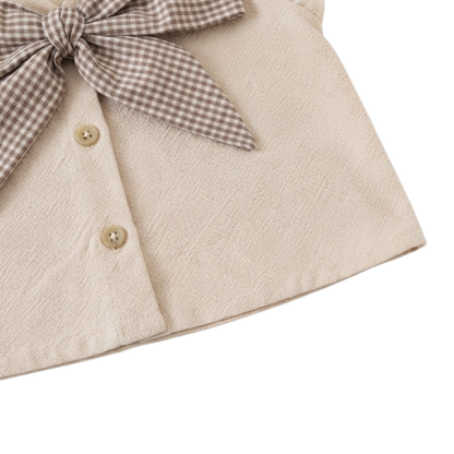 Cream Woodland Floral Bow Baby Outfit Set