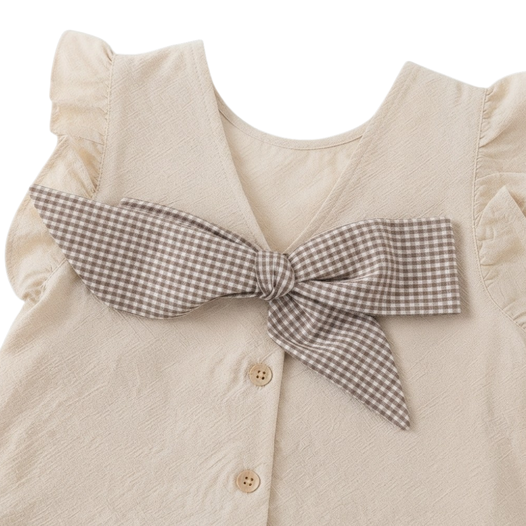 Cream Woodland Floral Bow Baby Outfit Set