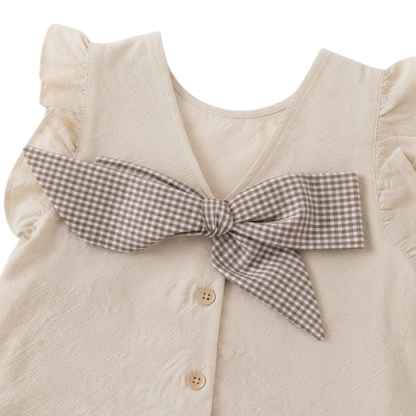 Cream Woodland Floral Bow Baby Outfit Set