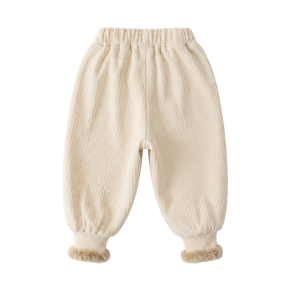 Beige Bow Embroidered Baby Pants