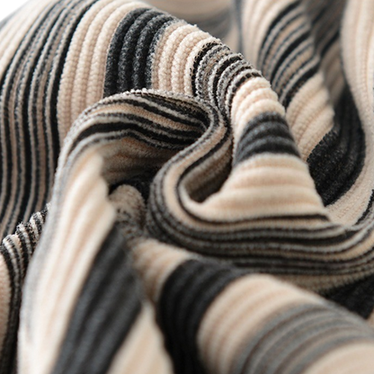 Striped Plush-Knee Baby Pants