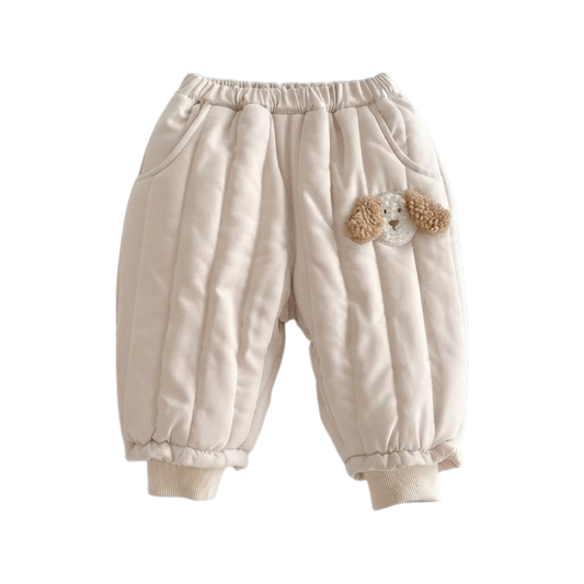 Cream Puppy Pocket Baby Pants