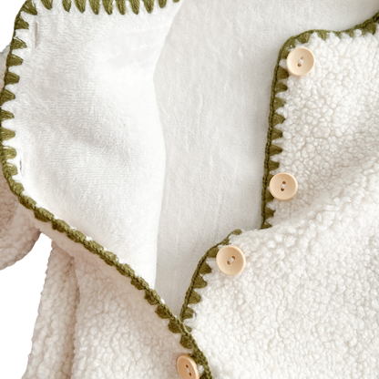 Cream Textured Baby Romper