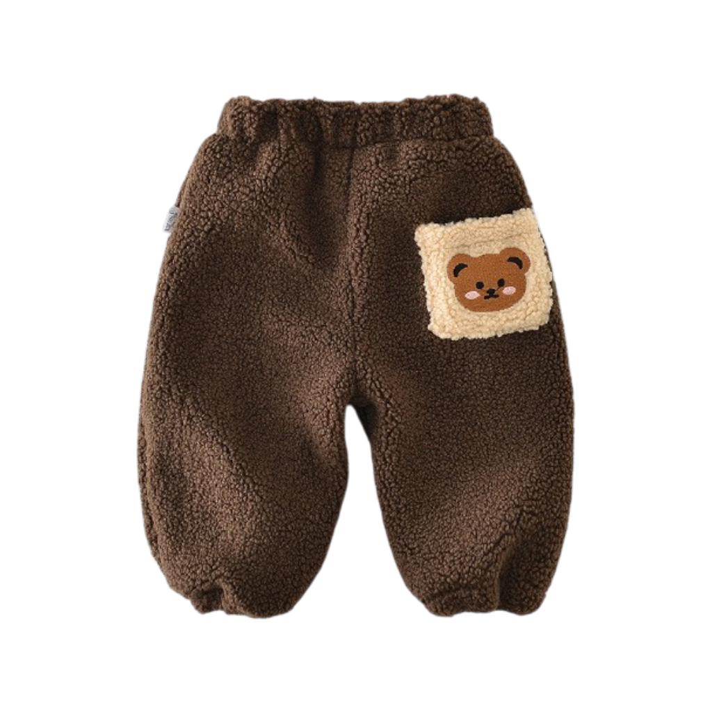 Brown Bear Pocket Plush Baby Pants