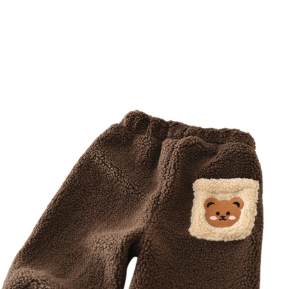 Brown Bear Pocket Plush Baby Pants