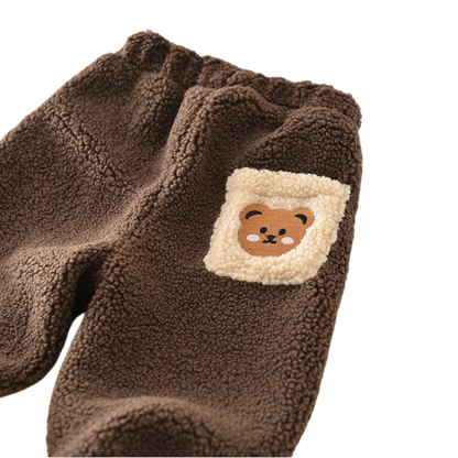 Brown Bear Pocket Plush Baby Pants
