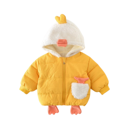 Yellow Duck Hooded Baby Jacket