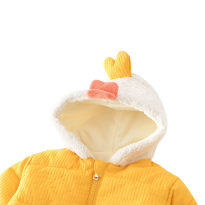 Yellow Duck Hooded Baby Jacket