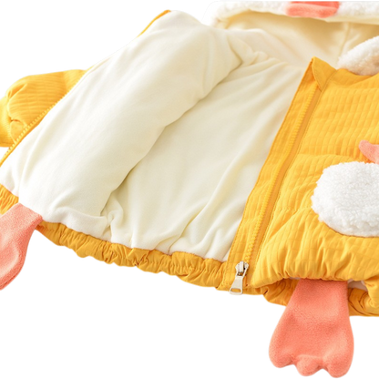 Yellow Duck Hooded Baby Jacket