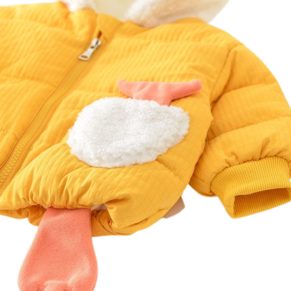 Yellow Duck Hooded Baby Jacket