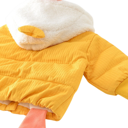 Yellow Duck Hooded Baby Jacket