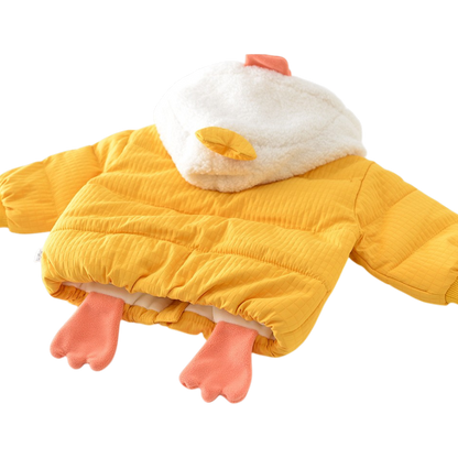 Yellow Duck Hooded Baby Jacket