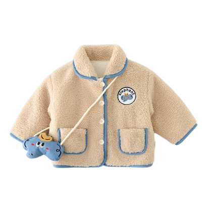Beige Elephant Trim Baby Jacket