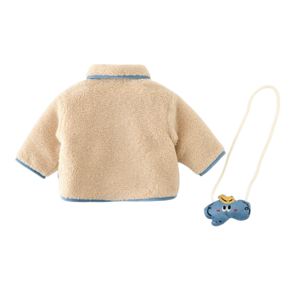 Beige Elephant Trim Baby Jacket