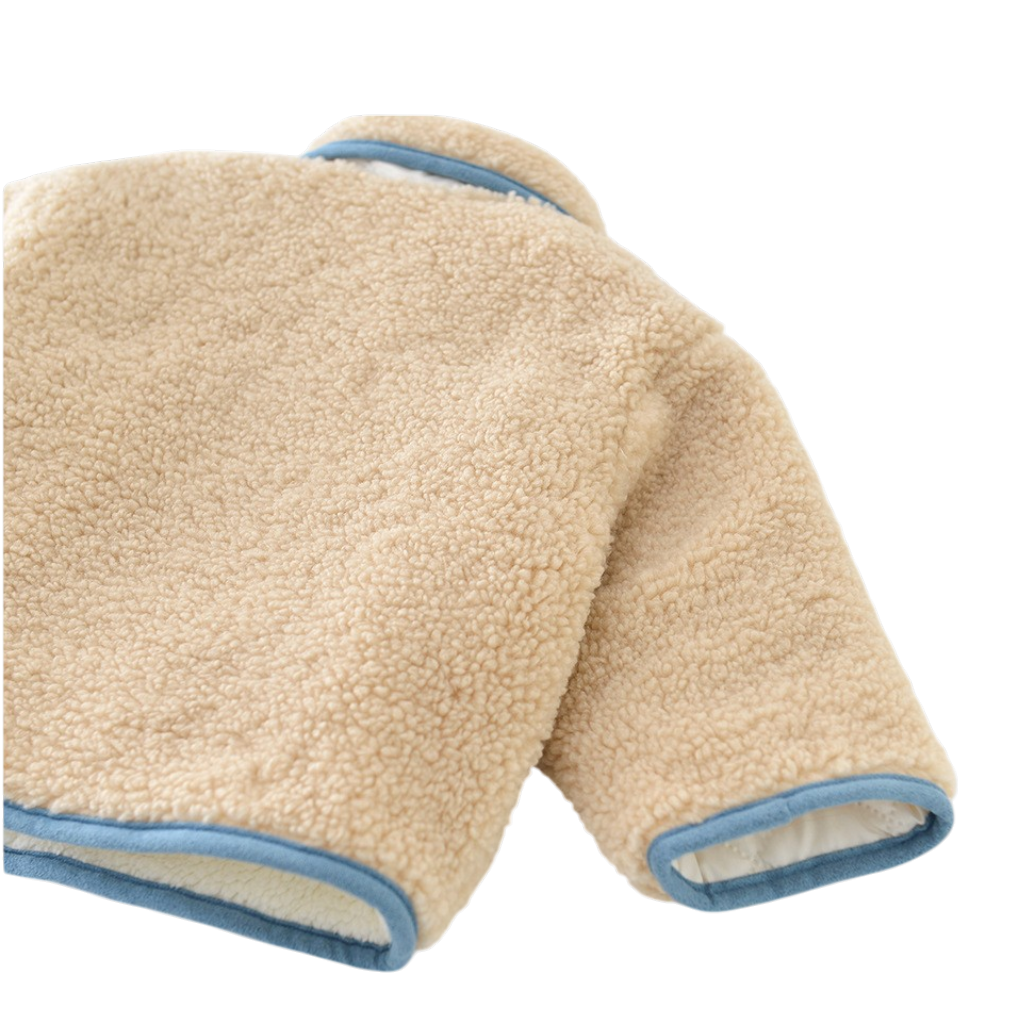 Beige Elephant Trim Baby Jacket