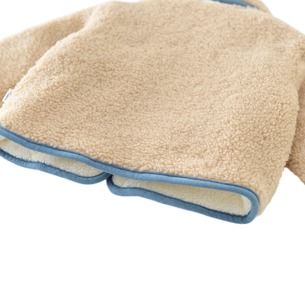 Beige Elephant Trim Baby Jacket