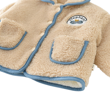 Beige Elephant Trim Baby Jacket