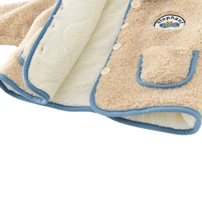Beige Elephant Trim Baby Jacket